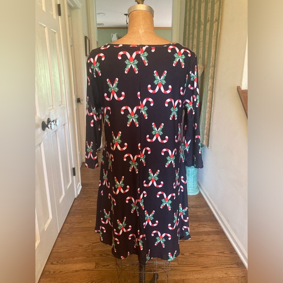 Christmas Dress Tunic Lounge CANDY CANES XL Never Worn Soft poly spandex So Fun! - Picture 2 of 7
